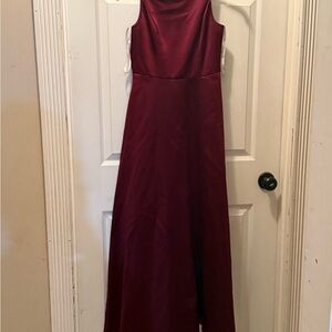 Elegant Burgundy Evening Gown